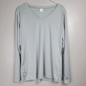 Long Sleeve Women's Fishing Outdoor Sports Synthetic Gray T-shirt Size XL